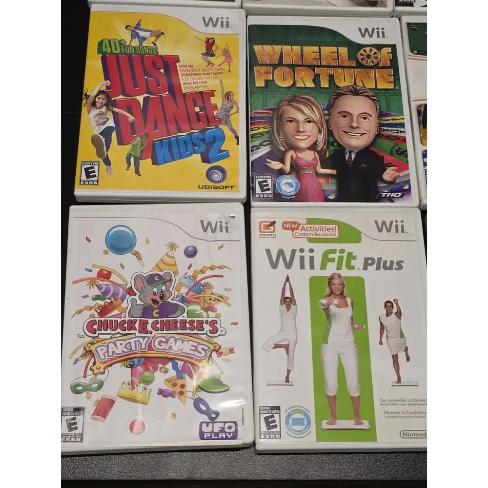 Nintendo Wii Games Lot of 12 Just Dance Wii Play Wheel Fortune Zumba Complete
